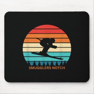 Retro Smugglers Notch Vermont Skiing Skier Retro S Mouse Mat