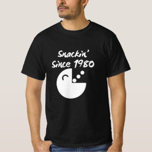 Retro Snack Attack: Snackin’ Since 1980 Pixel Art T-Shirt