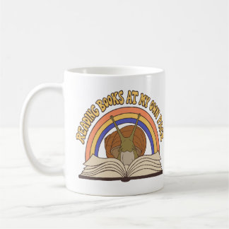Retro Snail Reading books Coffee Mug