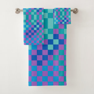 Retro Snake Chequered Chequered Pattern  Bath Towel Set