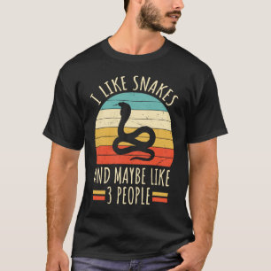 Retro Snake I Like Snakes And Maybe 3 People T-Shirt