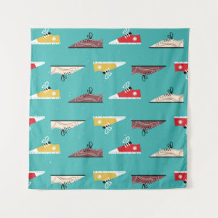 Retro sneakers: vintage seamless pattern. tapestry
