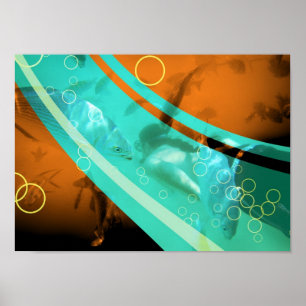 retro snorkeling photography poster