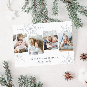 Retro Snow 4 Photo Collage Holiday Card