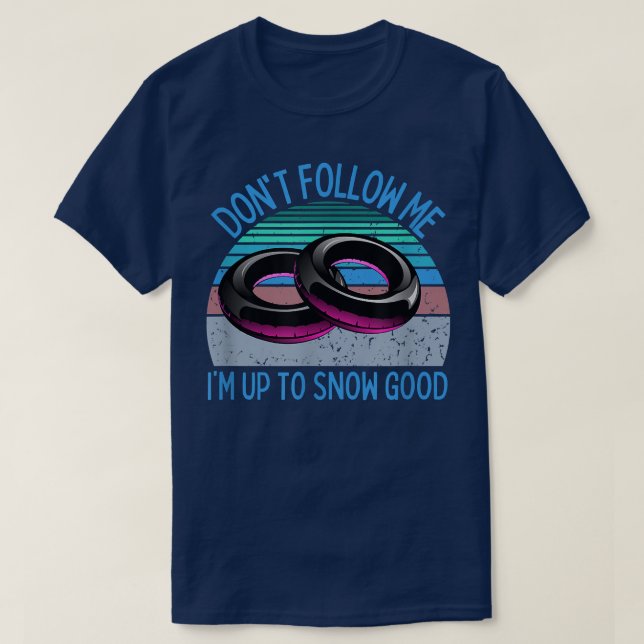 Retro Snow Tubing Snow Tube Winter  T-Shirt (Design Front)
