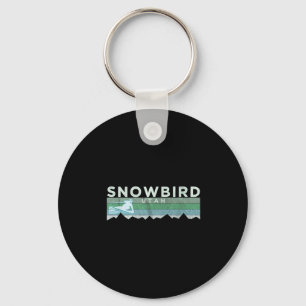 Retro Snowbird, Utah Distressed Skiing Key Ring