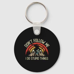 Retro Snowboard I Do Stupid Things Vintage Snowmob Key Ring