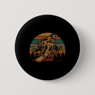 Retro Snowboard Sunset Snowboarding Gift Winter Sn 6 Cm Round Badge