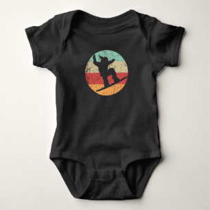 Retro Snowboarder Female Athlete Snowboarding Girl Baby Bodysuit