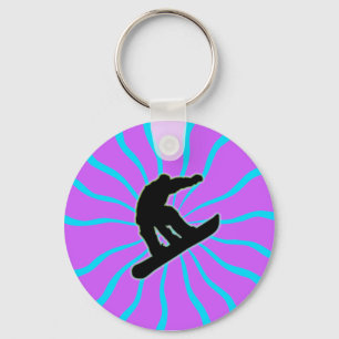 RETRO SNOWBOARDER KEY RING