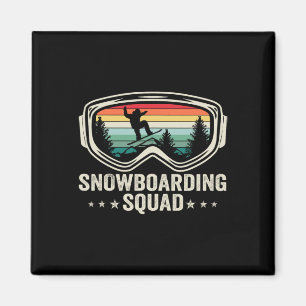 Retro Snowboarder Snowboard Fan Vintage Snowboardi Magnet