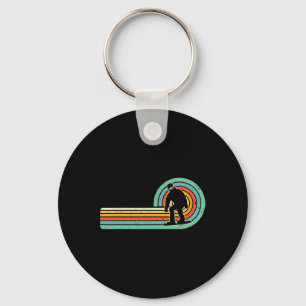 Retro Snowboarding Design Vintage Snowboarder 70s Key Ring