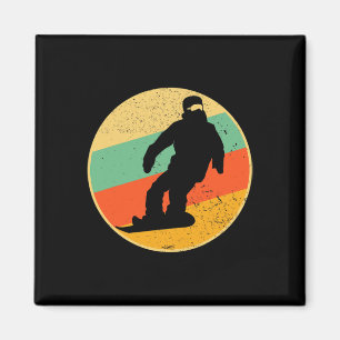 Retro Snowboarding Design Vintage Snowboarder 70s Magnet