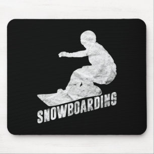 Retro Snowboarding Gift Snowboarder Silhouette Sno Mouse Mat