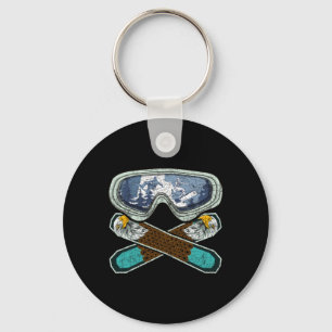 Retro Snowboarding Goggles Eagle Snowboarder Snowb Key Ring