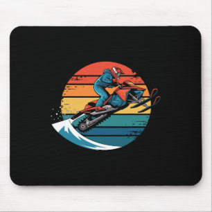 Retro Snowboarding Mountain Sunset Snowboard Gifts Mouse Mat