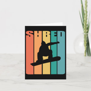 Retro Snowboarding Shirt Shred Snowboarder Gift Sn Card
