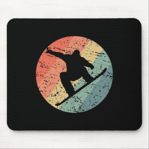 Retro Snowboarding Skiing Snow Winter Sport Ice Sn Mouse Mat