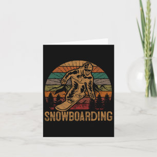 Retro Snowboarding Sunset Snowboard Winter Snowboa Card