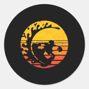 Retro Snowboarding Winter Sport Snowboarder Snowbo Classic Round Sticker