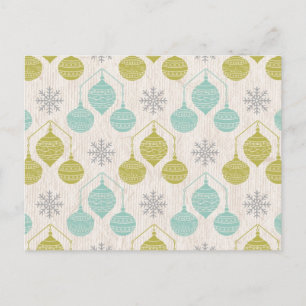 Retro snowflake and ornament -postcard postcard