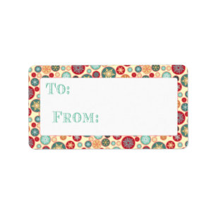 Retro Snowflake Christmas Gift Package Tag