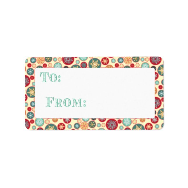 Retro Snowflake Christmas Gift Package Tag (Front)