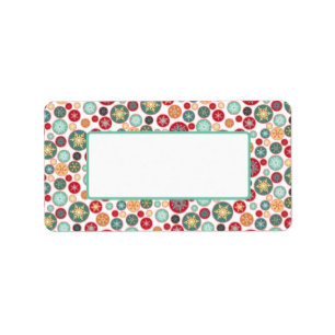 Retro Snowflake Christmas Mailing or Gift Label