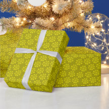 Retro Snowflake Citrine on Olive