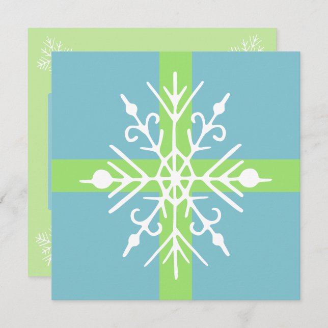 Retro Snowflake Invitations (Front/Back)