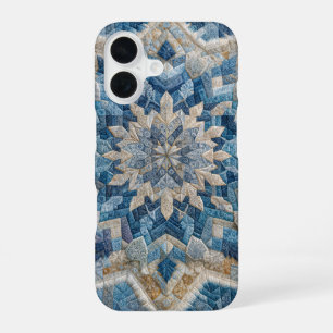 Retro Snowflake Kaleidoscope Quilt iPhone 16 Case