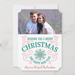 Retro Snowflake Swirl Photo Template Christmas