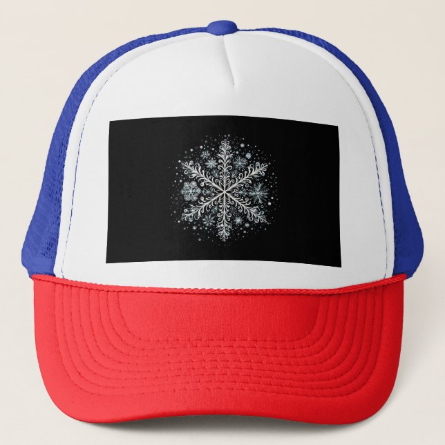 Retro Snowflake Tshirts for Women Trucker Hat (Front)