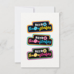 Retro Snowflakes CMYK Stickers