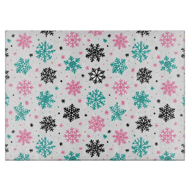 Retro Snowflakes Cutting Board (Front)