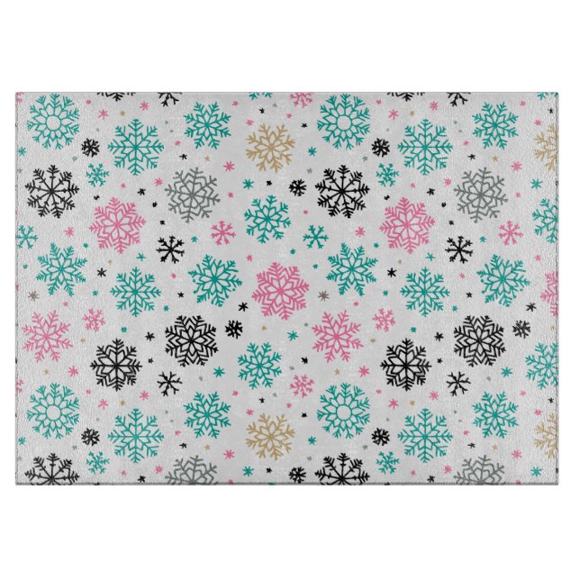 Retro Snowflakes Cutting Board (Front)