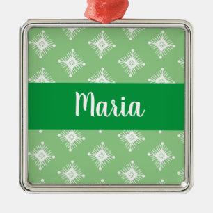 Retro Snowflakes Design Christmas Present Metal Tree Decoration