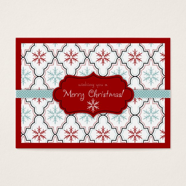 Retro Snowflakes Gift Tag 2 (Front)