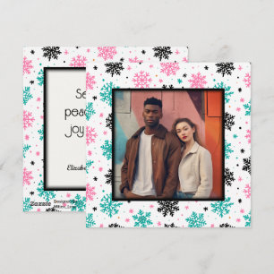 Retro Snowflakes Holiday Card