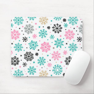 Retro Snowflakes Mouse Mat