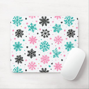 Retro Snowflakes Mouse Mat