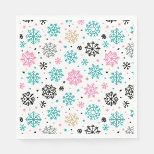 Retro Snowflakes Napkin