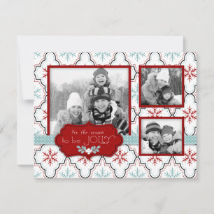 Retro Snowflakes Photo Card A2