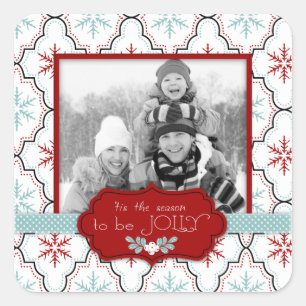 Retro Snowflakes Photo Sticker