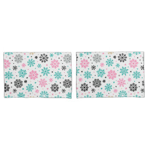 Retro Snowflakes Pillowcase
