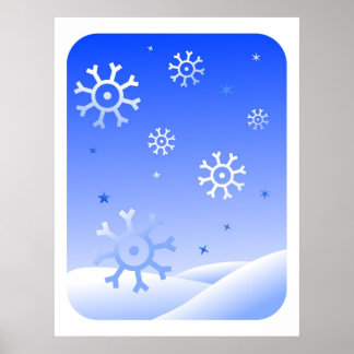 Retro Snowflakes Poster