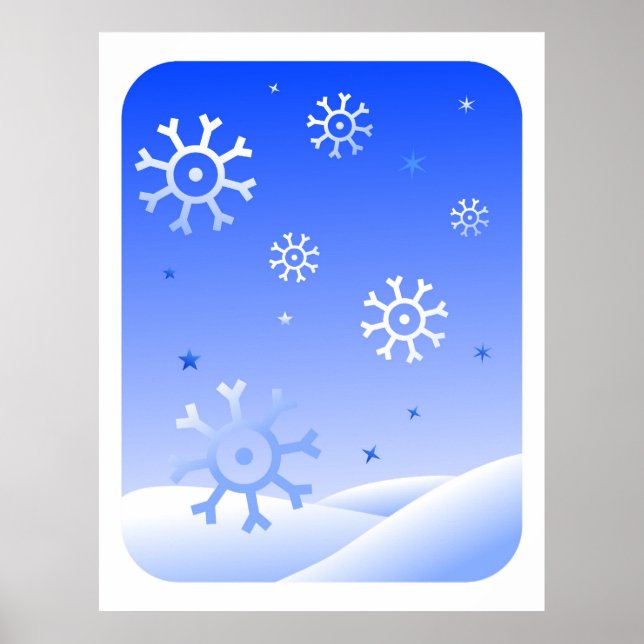 Retro Snowflakes Poster (Front)