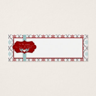 Retro Snowflakes Skinny Gift Tag