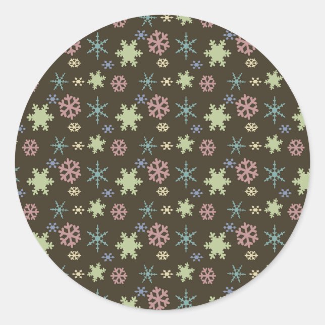 Retro Snowflakes Sticker (Front)