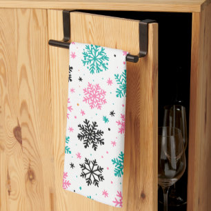 Retro Snowflakes Tea Towel